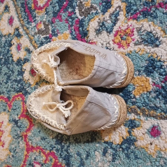 Oralba Etsy Burlap Canvas Espadrille Boat Shoes Gray NWOT 37 7 - Picture 4 of 5
